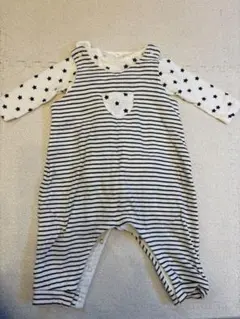 プチバトーPETIT BATEAU ロンパースサロペットセット