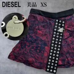 クライ様 美品✨DIESEL ミニスカート エンジ フレアスカートXS 花柄