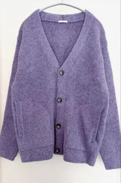 GU ブラッシュドヤーンカーディガン パープルＳサイズ