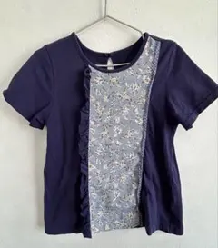 hakka kids ハッカキッズ　フリル付き花柄Tシャツ 120cm