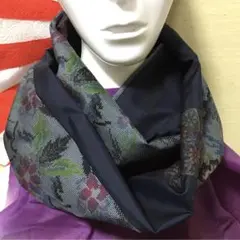 着物リメイクS-13♥︎本場泥大島紬9マルキ♥︎手作りロングスヌード