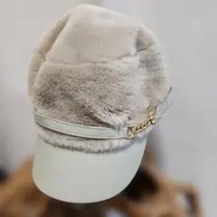 【アディダス】adipure ファー付きキャップ 57cm ベージュ新品、未使用