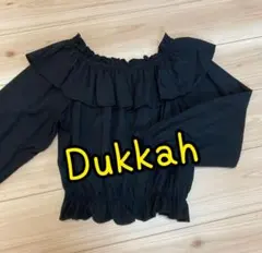 Dukkah☆フリルトップス ブラック M