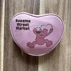 セサミストリート エルモ ハート型ポーチ