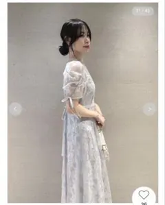 LILY BROWN ラインフラワーエンブロイダリードレス リリーブラウン