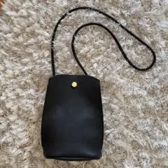 OPAQUE CLIP 黒シュリンク合皮ミニショルダーバッグ ブラック