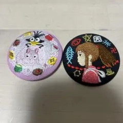 ジブリ 千と千尋の神隠し 坊ネズミ ハエドリ 千刺繍ブローチ 缶バッジ2個セットのサムネイル