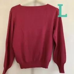 a.v.v 赤 パフスリーブ ニットセーター　Lサイズ 使用品