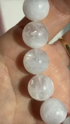 大玉14mmホワイトガーデンクォーツ 男女兼用パワーストーン ブレスレット