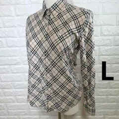 Burberry/ 長袖シャツ/ノバチェック/ロゴ刺繍/Lのサムネイル
