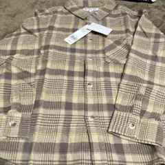 64☆130cm チェック長袖シャツ