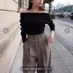 PROPORTION BODY DRESSING オフショルリブニット　M 黒