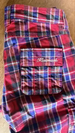 Kissmark ゴルフパンツ 赤・青 チェック