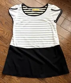 CECIIL McBEE 半袖ストライプチュニック M