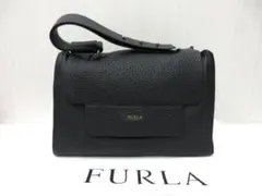 14/ フルラ カプリッチョ レザー ハンドバッグ ワンショルダー 黒 a