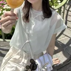 hinari チュールフレンチスリーブトップス 夏服のサムネイル