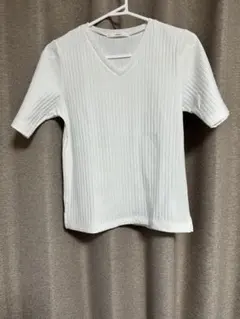 Ciaopanic チャオパニック　カットソー　Tシャツ　Vネック　リブ　白のサムネイル