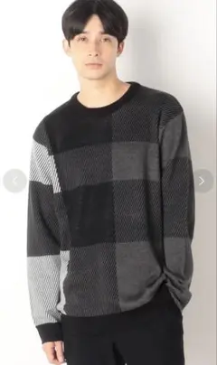 【送料込み】COMME CA ISM カラーブロック チェック柄 プルオーバー