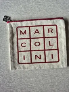 MARCOLINI ミニポーチ アイボリー/赤