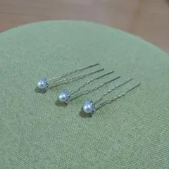 エレガントなパールヘアピン3本セット U字型ヘアピン