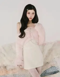 darich ケーブルニットソーセットミニワンピース