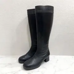 BURBERRY LONDON 本革 ノバチェック ロングブーツ 22 日本製