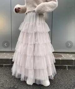 ナイスクラップ ティアードチュールスカート ピンク