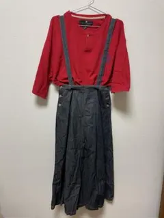 デニムサス付きスカート　オリーブデオリーブのサムネイル