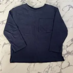 長袖 ポケット付き カットソー ネイビー