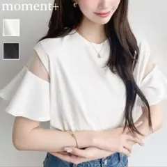 半袖シースルーフレアスリーブ Tシャツ オフホワイト Mのサムネイル