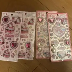 新品　キラキラジュエルシール　ハローキティ・マイメロディ シール　4枚セット