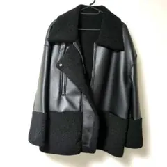 オーバーサイズレザージャケット ブラック