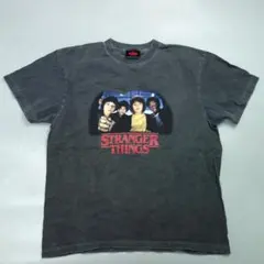 5818 STRANGER THINGS Tシャツ グレー ウォッシュ M