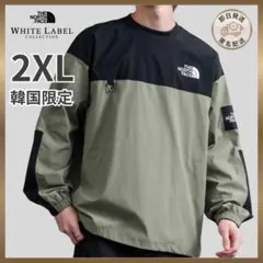 【新品】韓国限定　ノースフェイス　2XL アルバニークルーネック　カーキ　黒