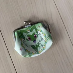 ポケモン ニャオハ がま口ポーチ　ミニサイフ