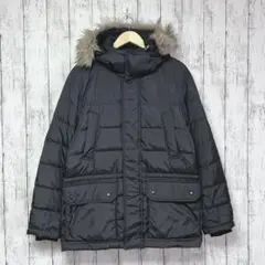ユニクロ【M】ダウンコート フード・ファー取り外し可 ダウン80%フェザー20%