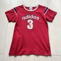 Y2K adidas アディダス リンガー Tシャツ ヴィンテージ 加工プリント