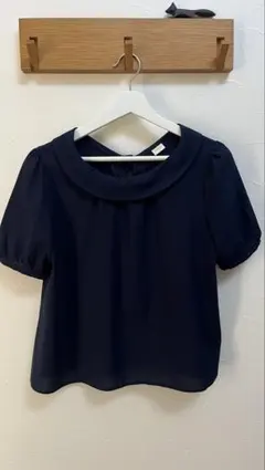 Te chichi カチオンロールカラーブラウス　ネイビー