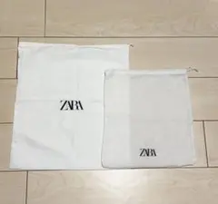 ZARA｜ロゴデザイン 巾着袋 2枚のサムネイル