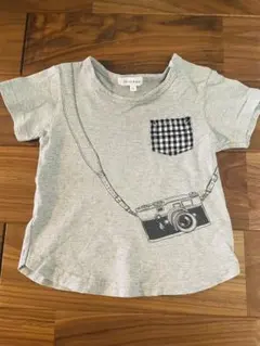 3can4on サンカンシオン 半袖Tシャツ カメラ柄 グレー 90のサムネイル