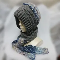 ニット帽　マフラー付き　フードマフラー　バラクラバ　ボンネット　バラボネット