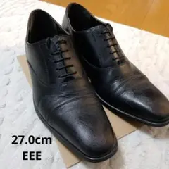 コシノヒロコオムストレートチップ黒ビジネスシューズ紳士靴皮革レザー3E27㎝のサムネイル