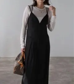 ボンジュールサガン　ビスチェジャンパースカート　ブラック