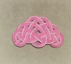 水引バレッタ　松結び（ピンク×羽衣白）【VA-60】syo ver.