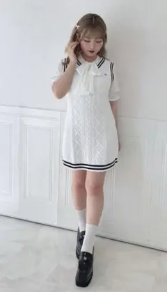 evelyn シャツニットベストOP