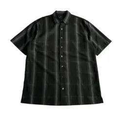 ヴァンヒューゼン チェック柄 半袖シャツ 黒 グレー 90s 00s ビンテージ