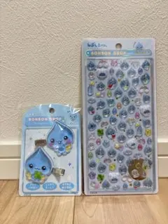 前髪クリップ　ボンボンドロップシール　しずくちゃん　セット