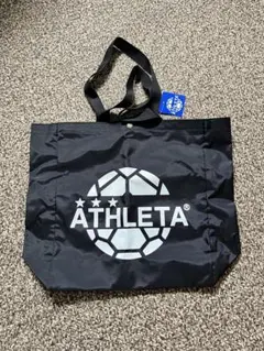 ATHLETA トートバッグ 黒 緑の波模様