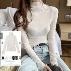 GRL グレイル　アイボリー　タートルネック　メロウ　シアー　トップス