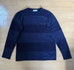 417 EDIFICE ネイビー ストライプ 長袖ニット